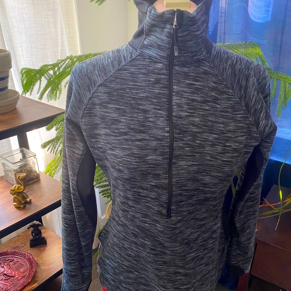 Columbia sportswear 3/4 zip pullover heather grey/black size small